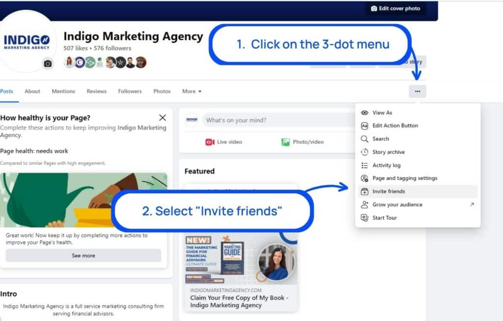 FB invite friends option