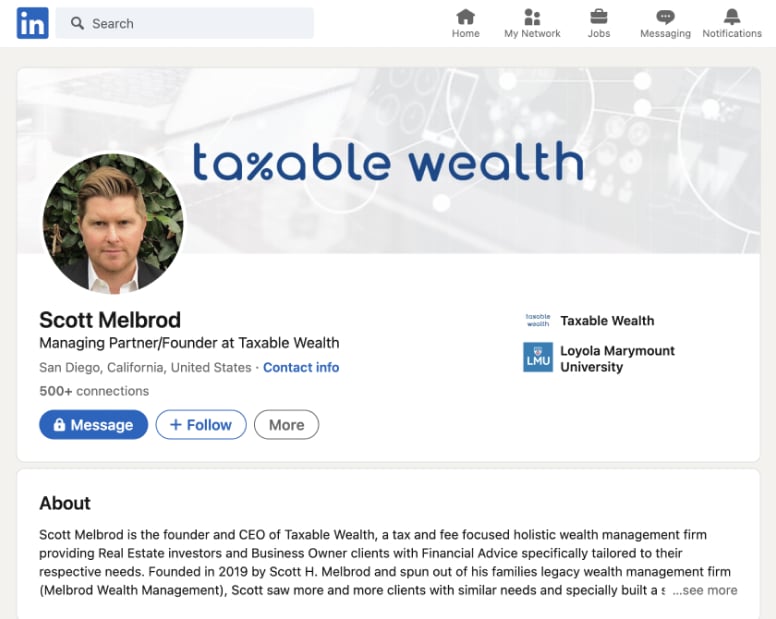 LinkedIn Professional Profile - Ta%ble Wealth
