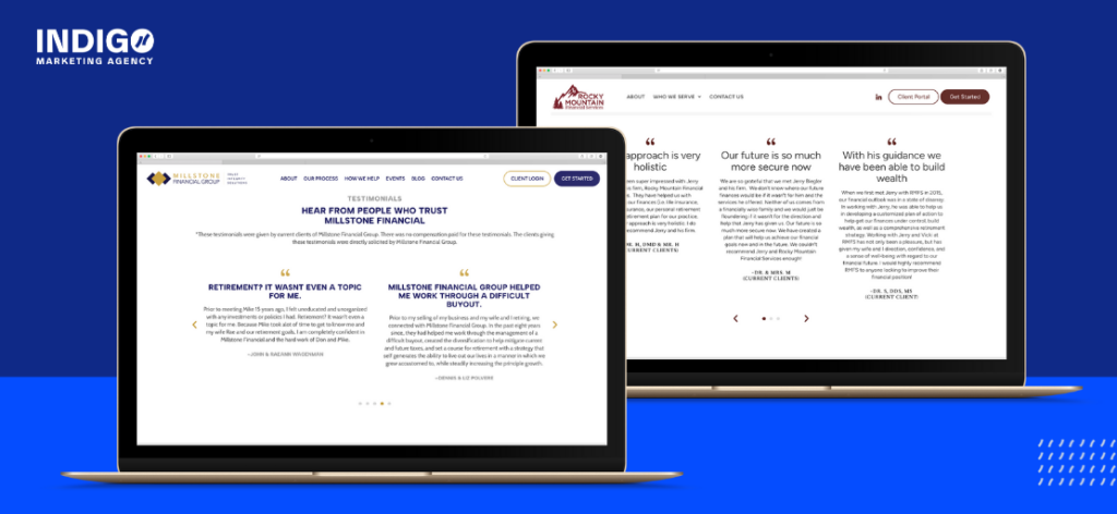 Key Elements of Successful Financial Advisor Website Design | Indigo Marketing Agency Branding And Trust